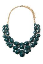 Forever21 Faux Gemstone Statement Necklace (teal/antic.g)