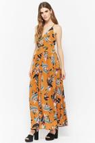 Forever21 Tropical Print Tie-back Maxi Dress