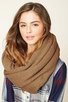 Forever21 Camel Marled Knit Infinity Scarf