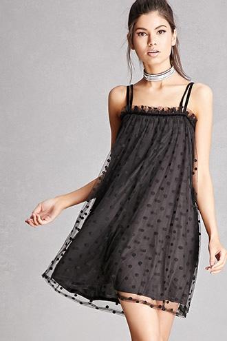 Forever21 Polka Dot Mesh Dress