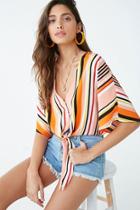 Forever21 Multicolor Striped Crop Top