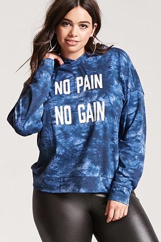 Forever21 Plus Size Crystal Dye Hooded Pullover