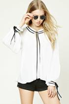 Forever21 Pleated Tie-front Top