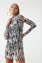 Forever21 Publik Mesh Tiger Stripe Print Dress