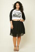 Forever21 Plus Women's  Black Plus Size Crochet Mesh Skirt