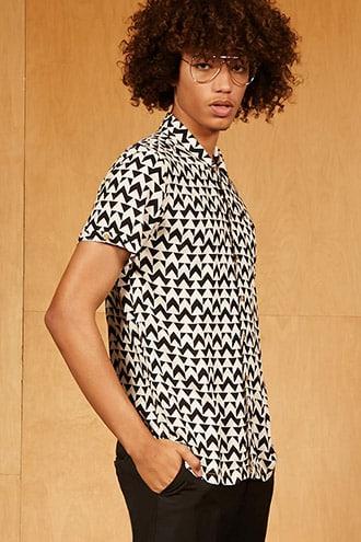 Forever21 Soulstar Abstract Print Shirt