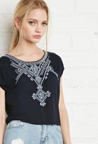 Forever21 Southwestern Embroidered Top