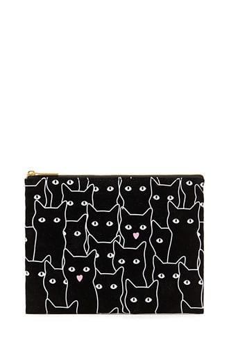 Forever21 Cat Velvet Makeup Pouch