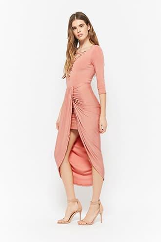 Forever21 Plunging High-low Tulip Dress