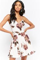 Forever21 Floral Lace-back Cutout Fit & Flare Mini Dress