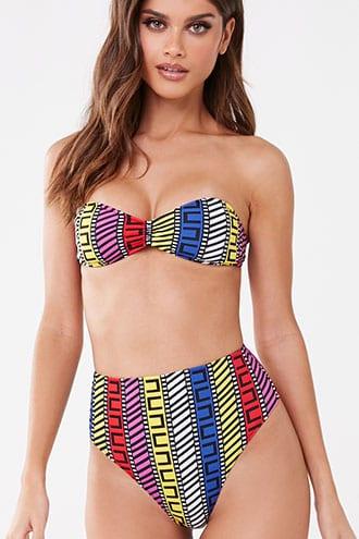 Forever21 Abstract Print Bikini Bottoms