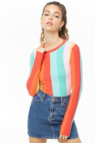 Forever21 Striped Long Sleeve Sweater