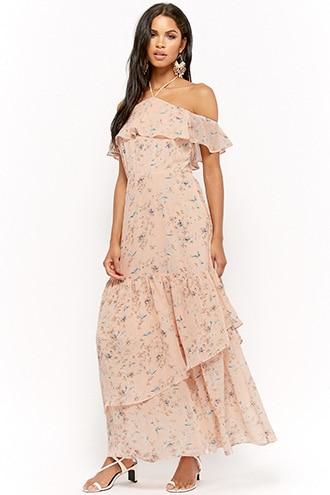 Forever21 Ditsy Floral Off-the-shoulder Maxi Dress