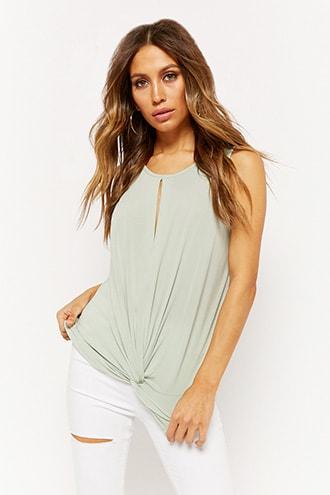 Forever21 Sleeveless Twist-front Top