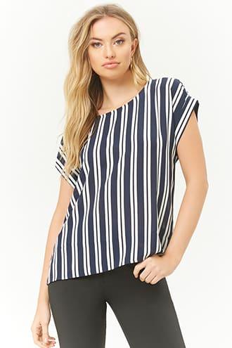 Forever21 Striped Dolman-sleeve Top