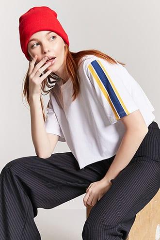 Forever21 Raw-cut Crop Tee