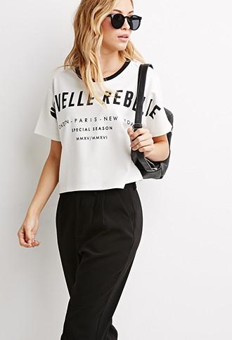 Forever21 Rebelle Graphic Boxy Top