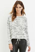 Love21 Women's  Grey Contemporary Camo-patterned Top