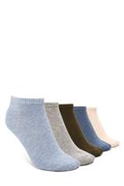 Forever21 Women's  Olive & Blue Multicolored Ankle Sock Set