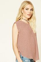 Forever21 Women's  Triangle Print Pleated Blouse