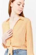 Forever21 Gingham Tie-front Shirt