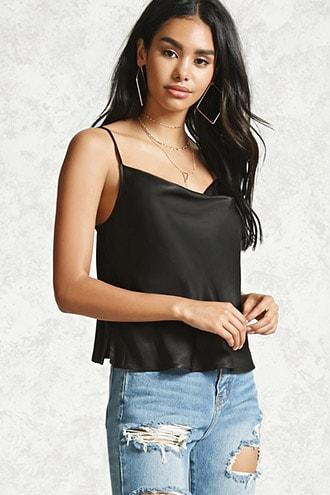 Forever21 Contemporary Satin Draped Cami