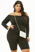 Forever21 Plus Size Sheeny Off-the-shoulder Romper
