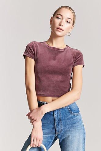 Forever21 Velvet Knit Top
