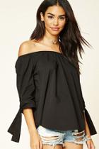 Forever21 Women's  Black Off-the-shoulder Top