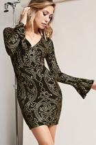 Forever21 Metallic Baroque-inspired Bodycon Dress