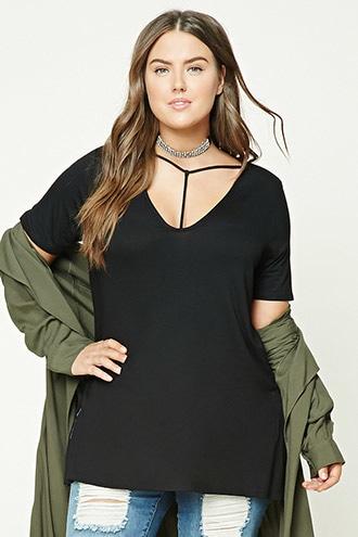 Forever21 Plus Women's  Plus Size Longline Y-strap Top