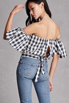 Forever21 Plaid Tie-back Crop Top