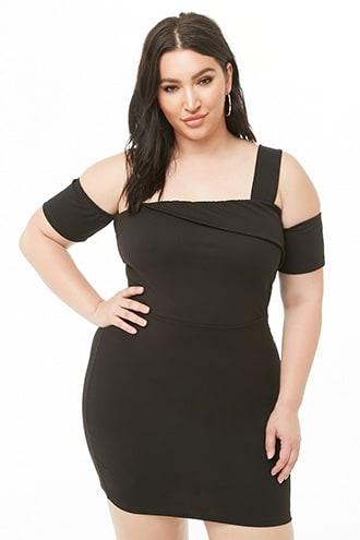 Forever21 Plus Size Open Shoulder Mini Dress