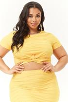 Forever21 Plus Size Knotted Hem Geo Crop Top
