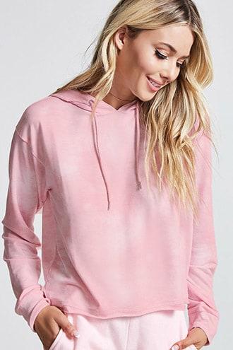 Forever21 Acid Wash Hooded Pj Pullover