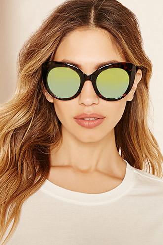 Forever21 Cat Eye Mirrored Sunglasses