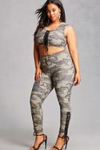 Forever21 Plus Size Lace-up Camo Leggings