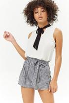 Forever21 Contrast Bow Chiffon Top