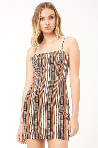 Forever21 Cutout Striped Mini Dress