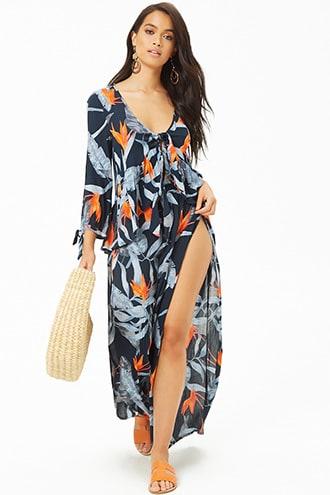 Forever21 I The Wild Leaf Print Tulip Pants
