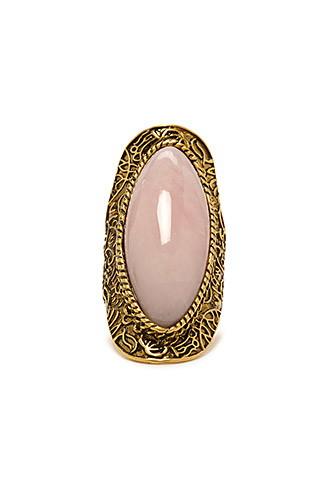 Forever21 Light Pink & Antique Gold Faux Stone Cocktail Ring