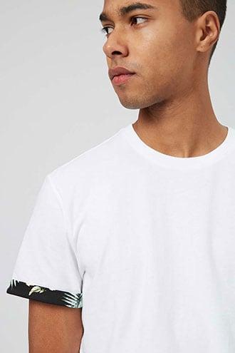 Forever21 Tropical-trim Cuffed Tee