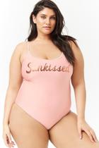 Forever21 Plus Size Sunkissed Graphic One-piece Swimsuit