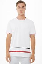 Forever21 Jersey Mesh Striped-trim Tee