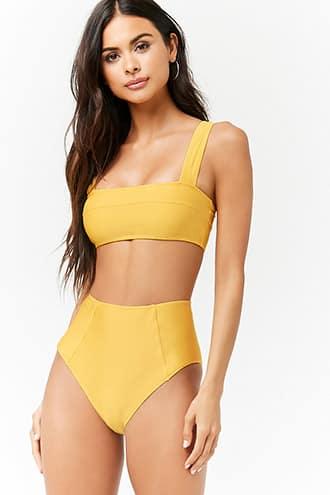 Forever21 High-waist Seamed Bikini Bottoms