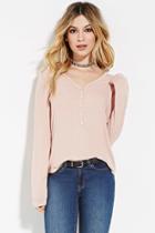Forever21 Women's  Lace-paneled Henley