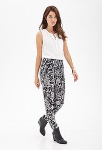 Forever21 Paisley Print Pleated Pants