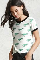 Forever21 T-rex Graphic Ringer Tee