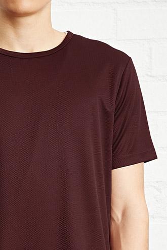 21 Men Men's  Burgundy Athletic Mesh Tee