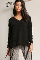 Forever21 Chenille Lace-up Sweater